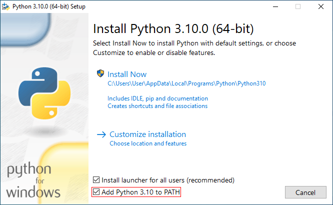 Python setup