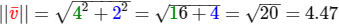 Example of vector length calculation